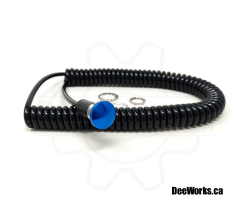 Blue Mushroom Steering Push Buttons with Coiled Cable